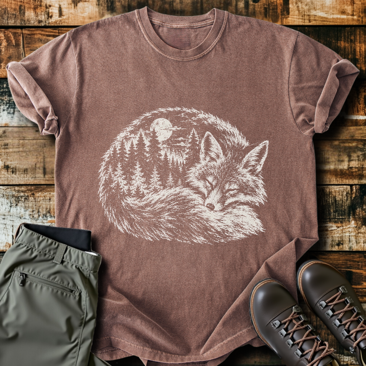 Sleeping Fox Forest T-Shirt product image 4