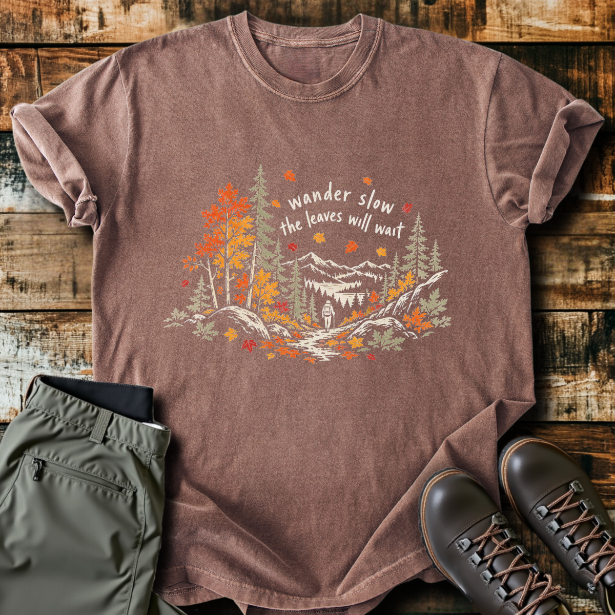 Wander Slow Leaves Will Wait T-Shirt product image 3