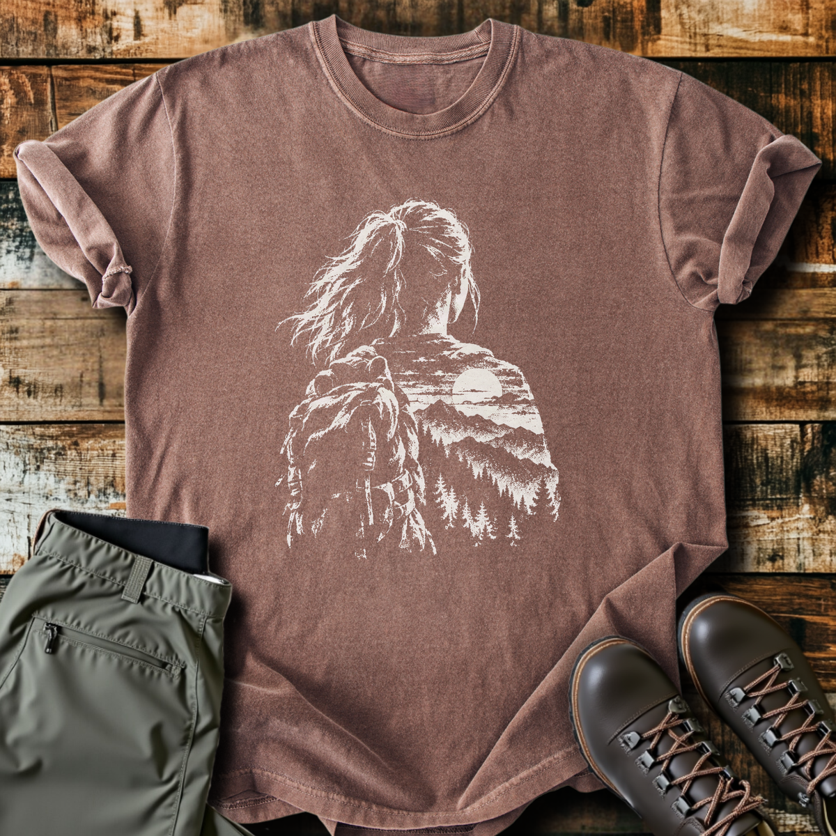 Hiker Double Exposure T-Shirt product image 5