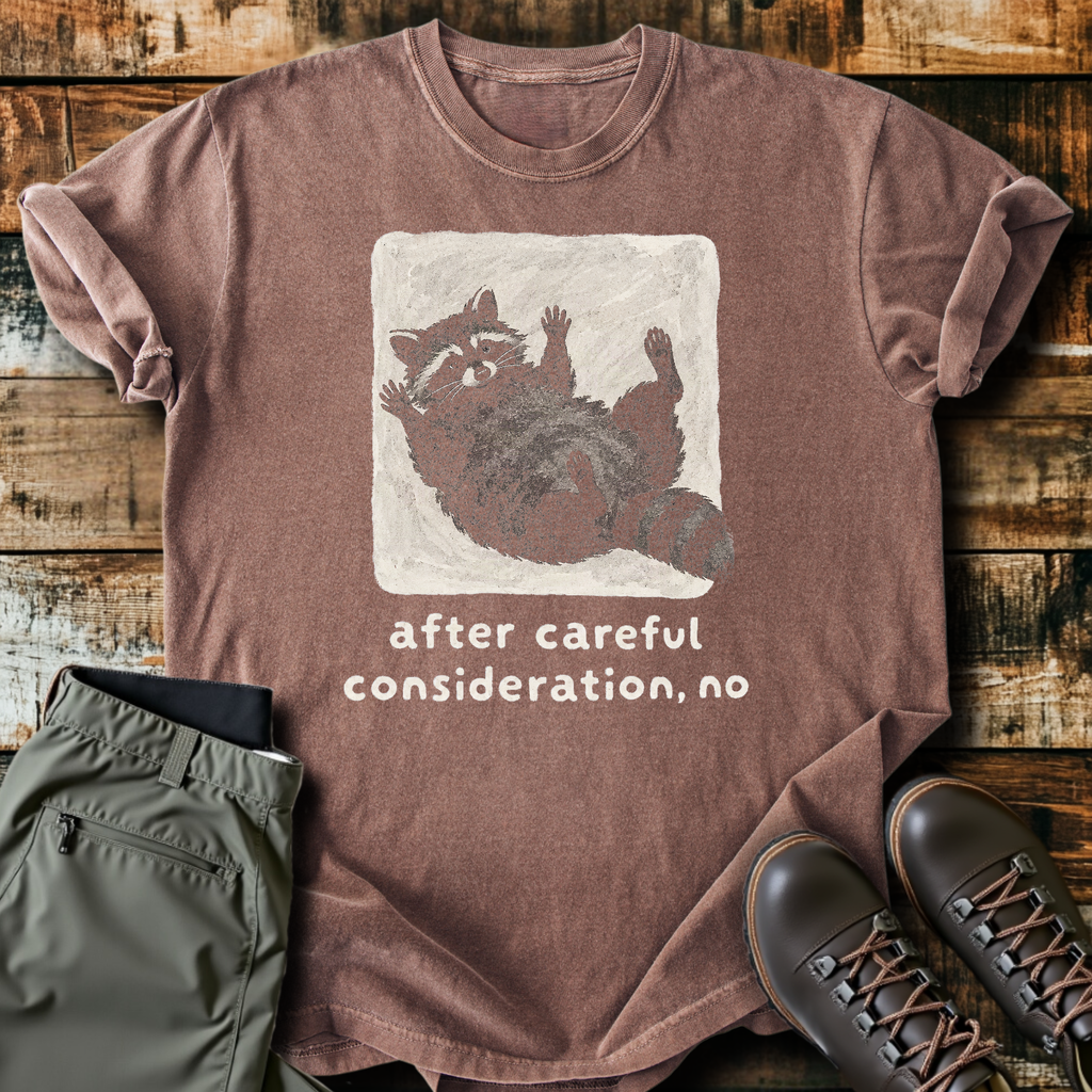 After Careful Consideration Raccoon T-Shirt product image 1