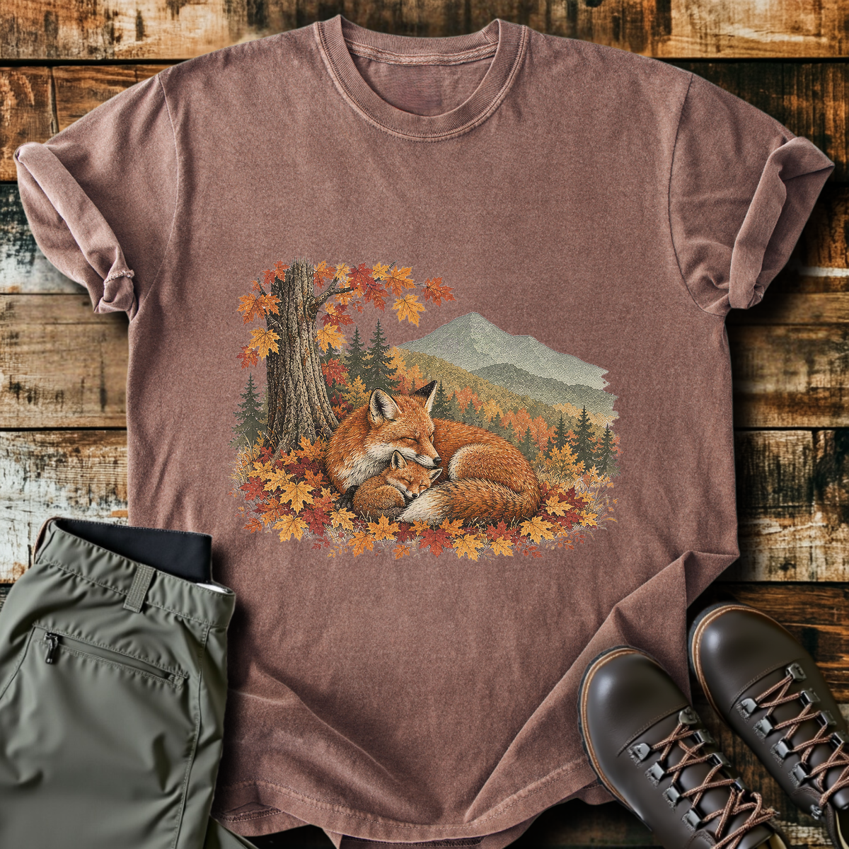 Sleeping Fox Autumn T-Shirt product image 5
