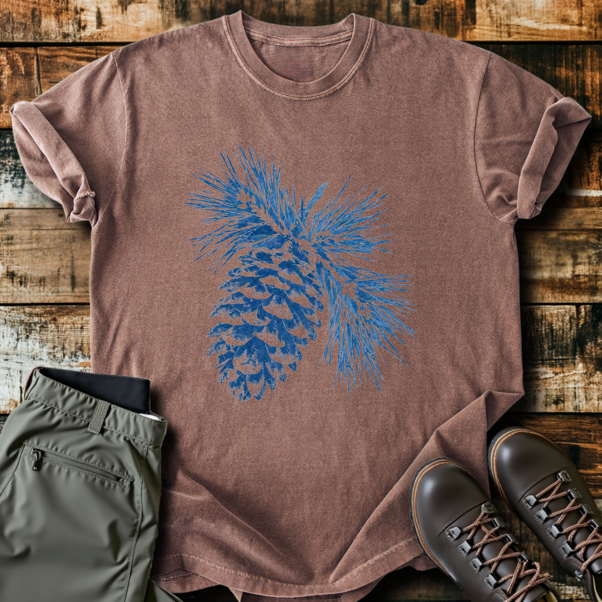 Blue Pinecone Print T-Shirt product image 4