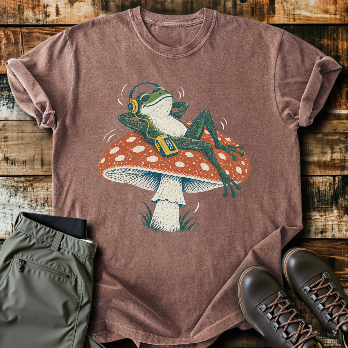 Frog Headphones Mushroom T-Shirt product image 4