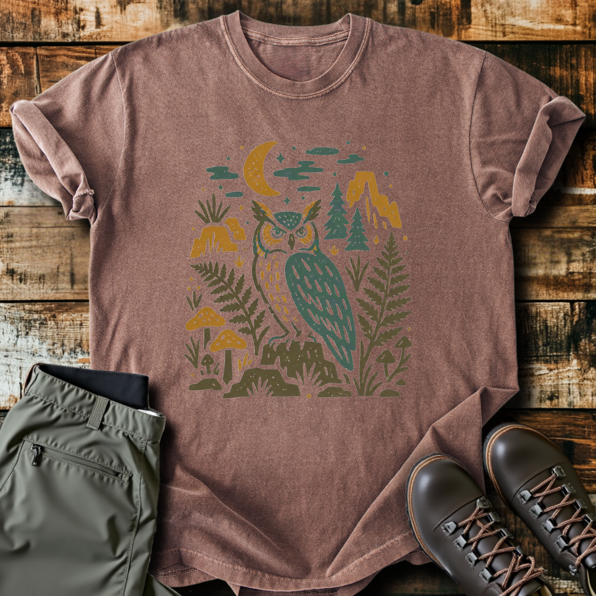 Folk Owl Ferns T-Shirt product image 5