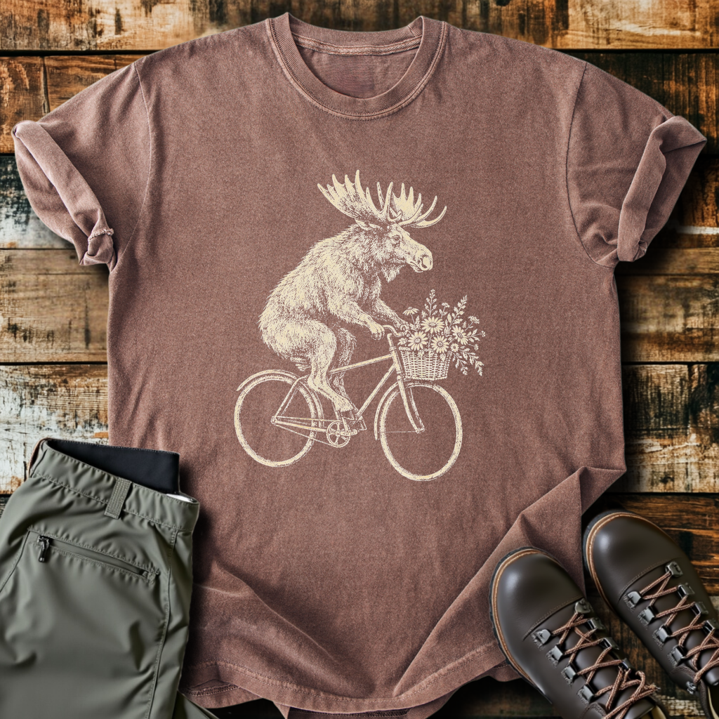 Moose On A Bicycle T-Shirt product image 5
