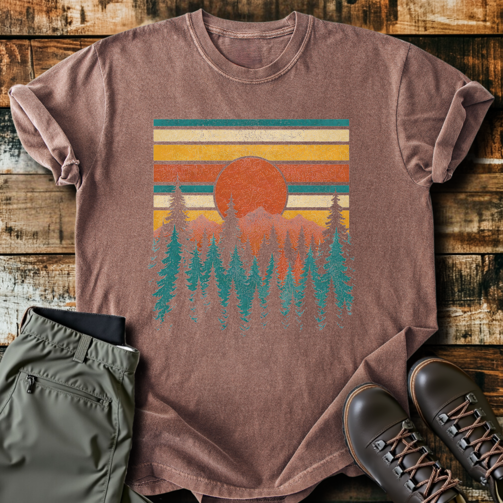 Retro Sunset Pines T-Shirt product image 2