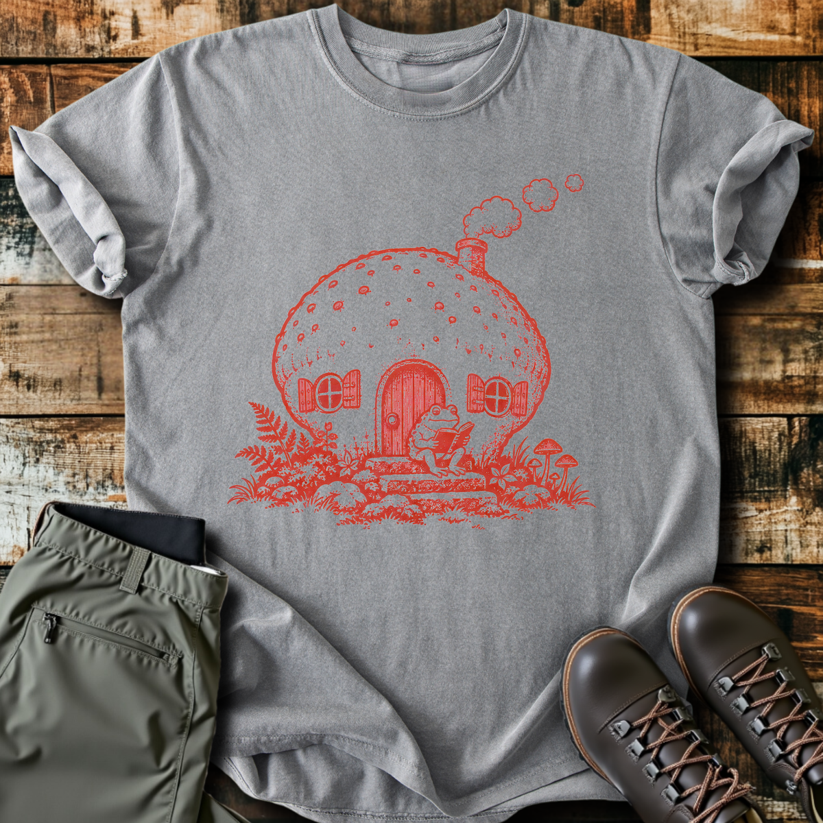 Mushroom House Frog T-Shirt product image 6