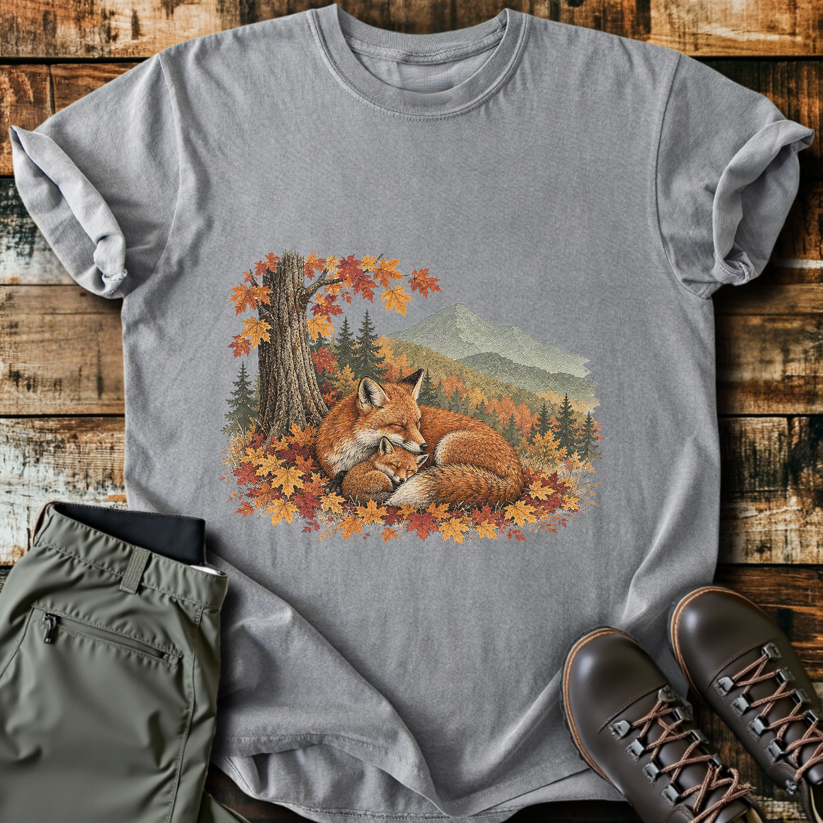 Sleeping Fox Autumn T-Shirt product image 6