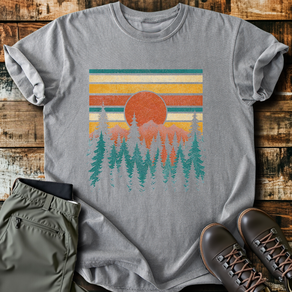 Retro Sunset Pines T-Shirt product image 6