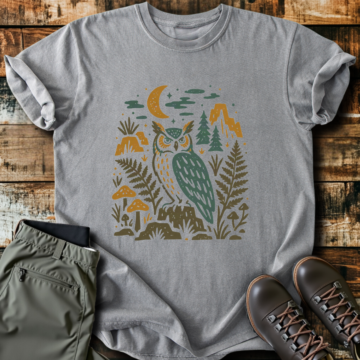 Folk Owl Ferns T-Shirt product image 6
