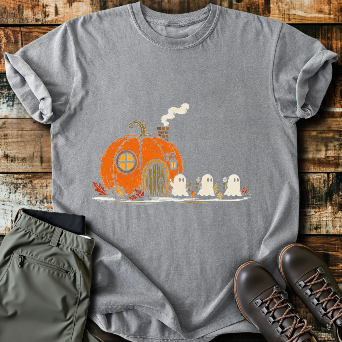 Pumpkin Cottage Ghosts T-Shirt product image 5