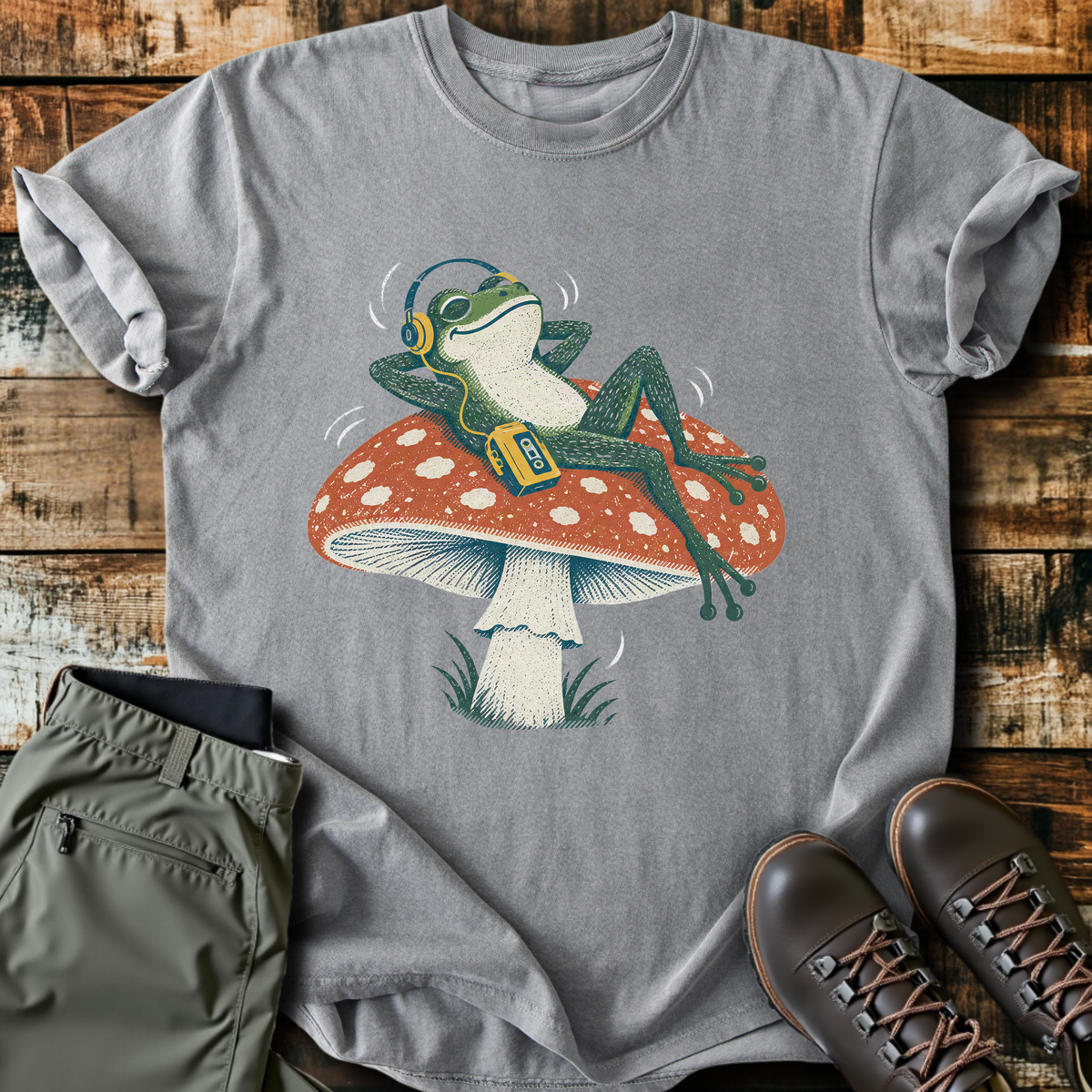 Frog Headphones Mushroom T-Shirt product image 5