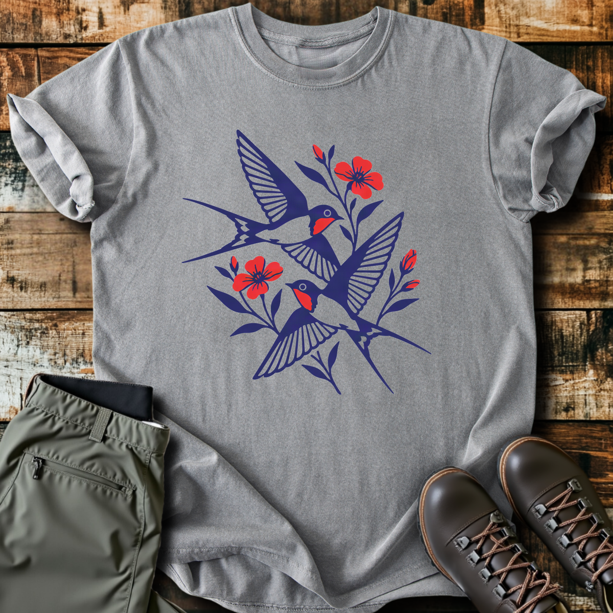Barn Swallows In Bloom T-Shirt product image 2