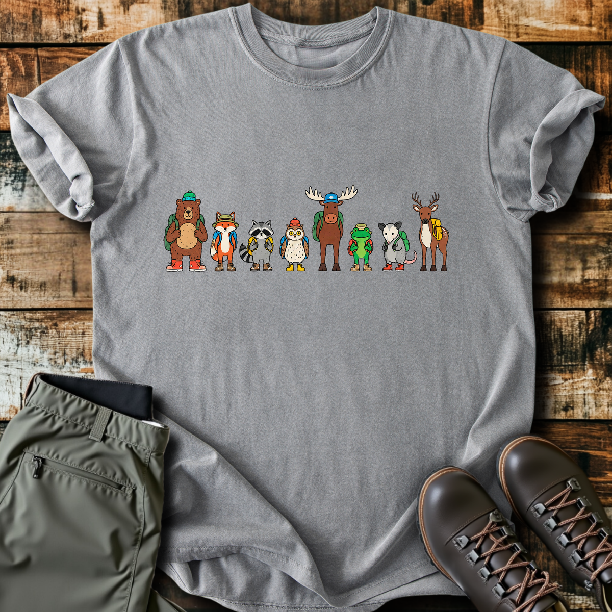 Hiking Critter Lineup T-Shirt product image 5