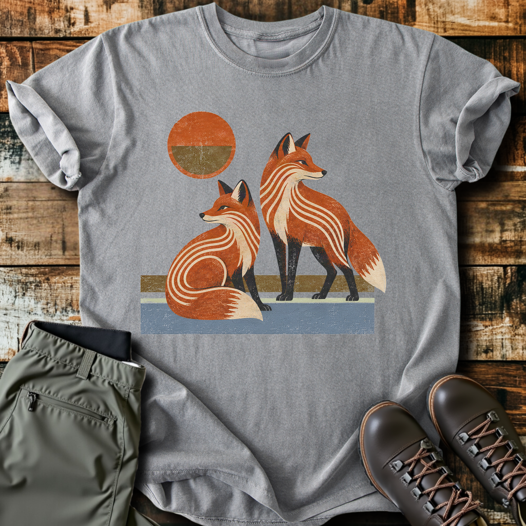 Striped Fox Pair T-Shirt product image 5