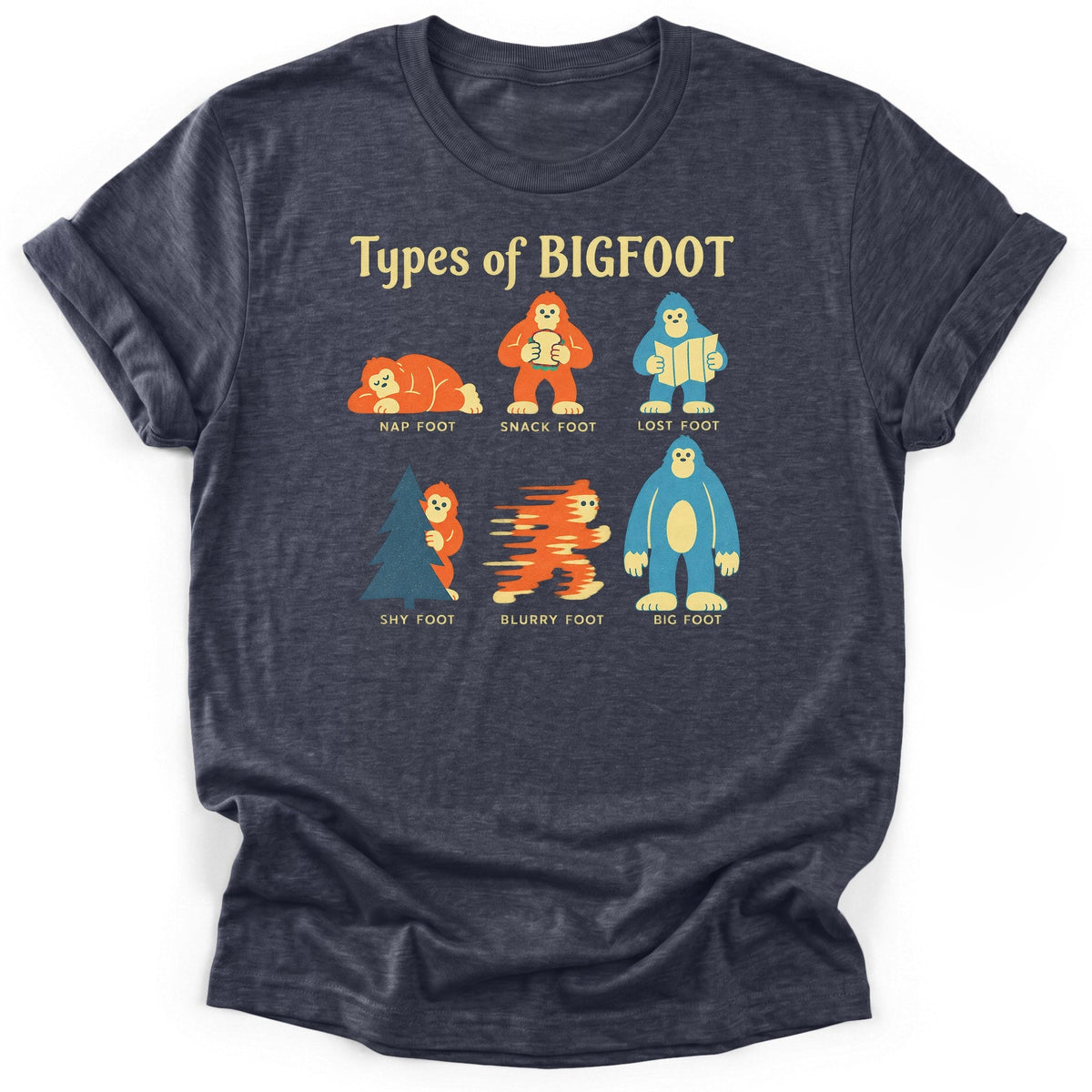 Types Of Bigfoot Bright T-Shirt product image 4