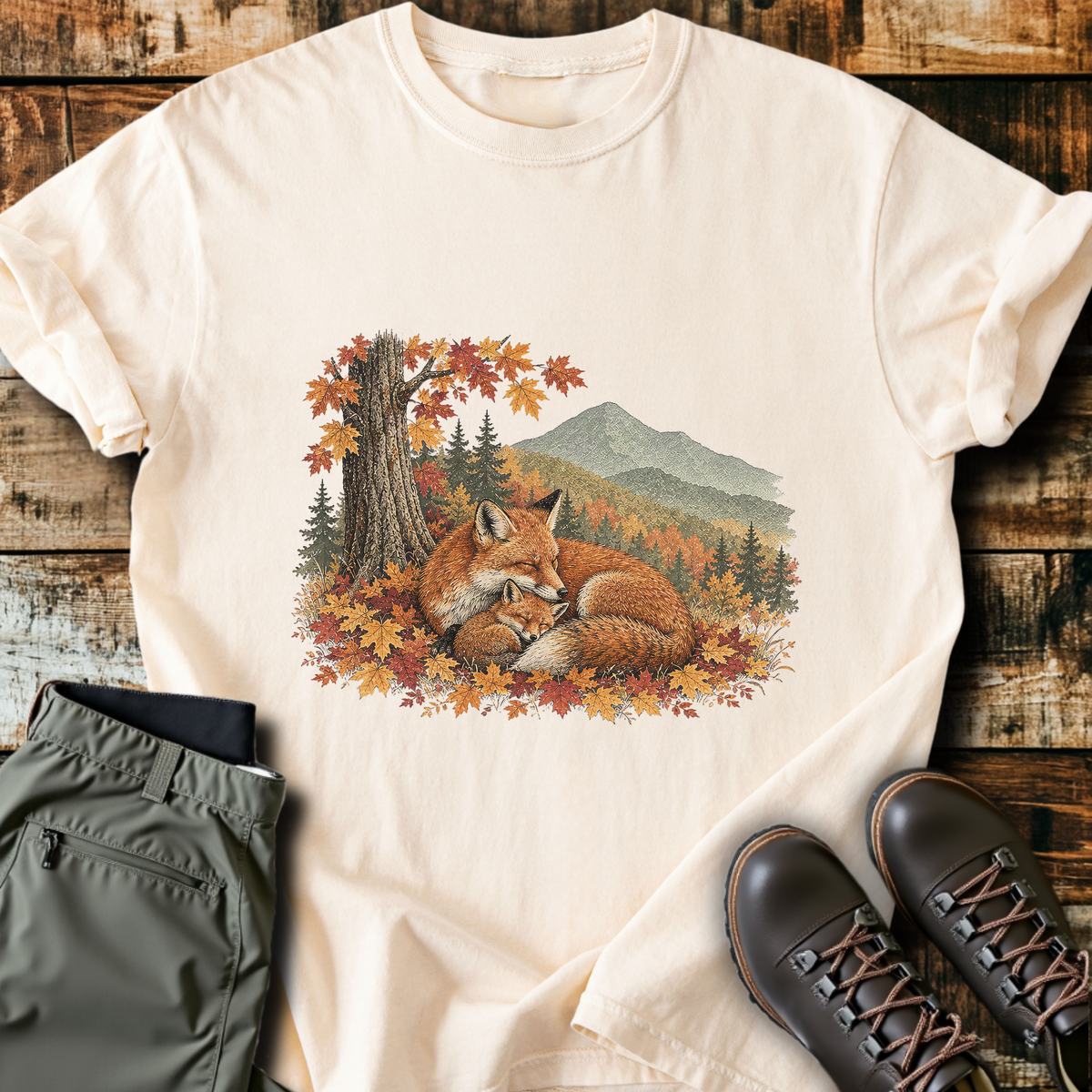 Sleeping Fox Autumn T-Shirt product image 7