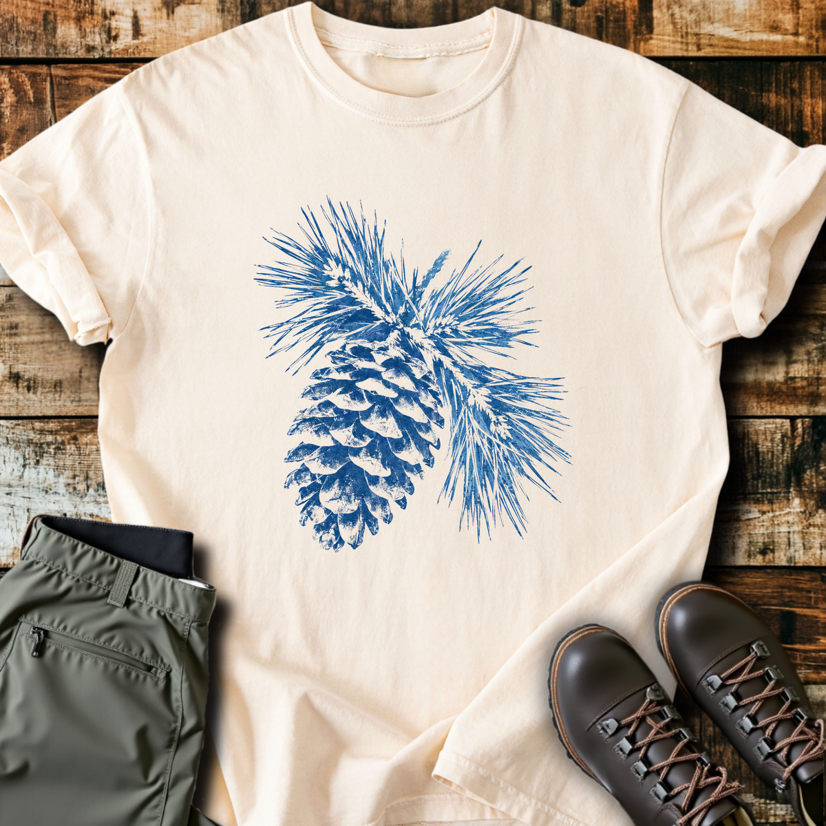 Blue Pinecone Print T-Shirt product image 5