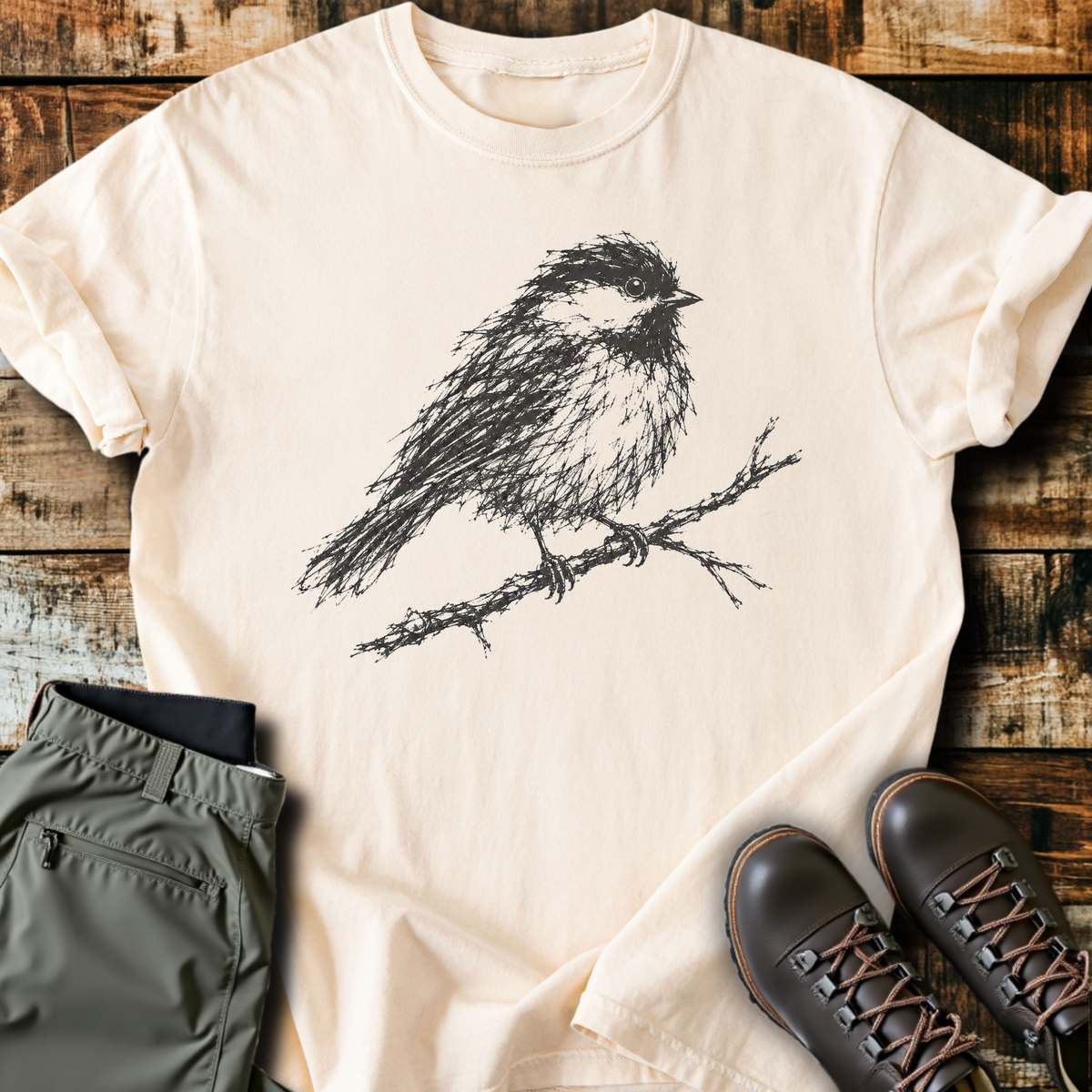 Scribble Chickadee T-Shirt product image 4