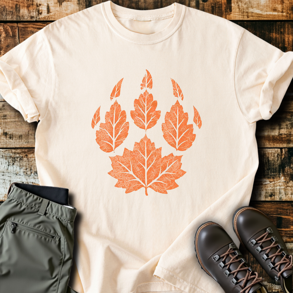 Autumn Leaf Paw Print T-Shirt product image 1