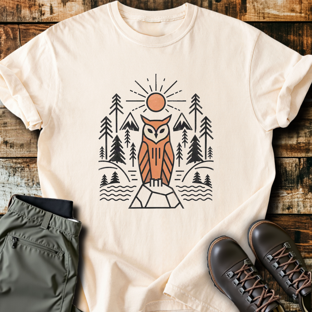 Geometric Owl Sunrise T-Shirt product image 4