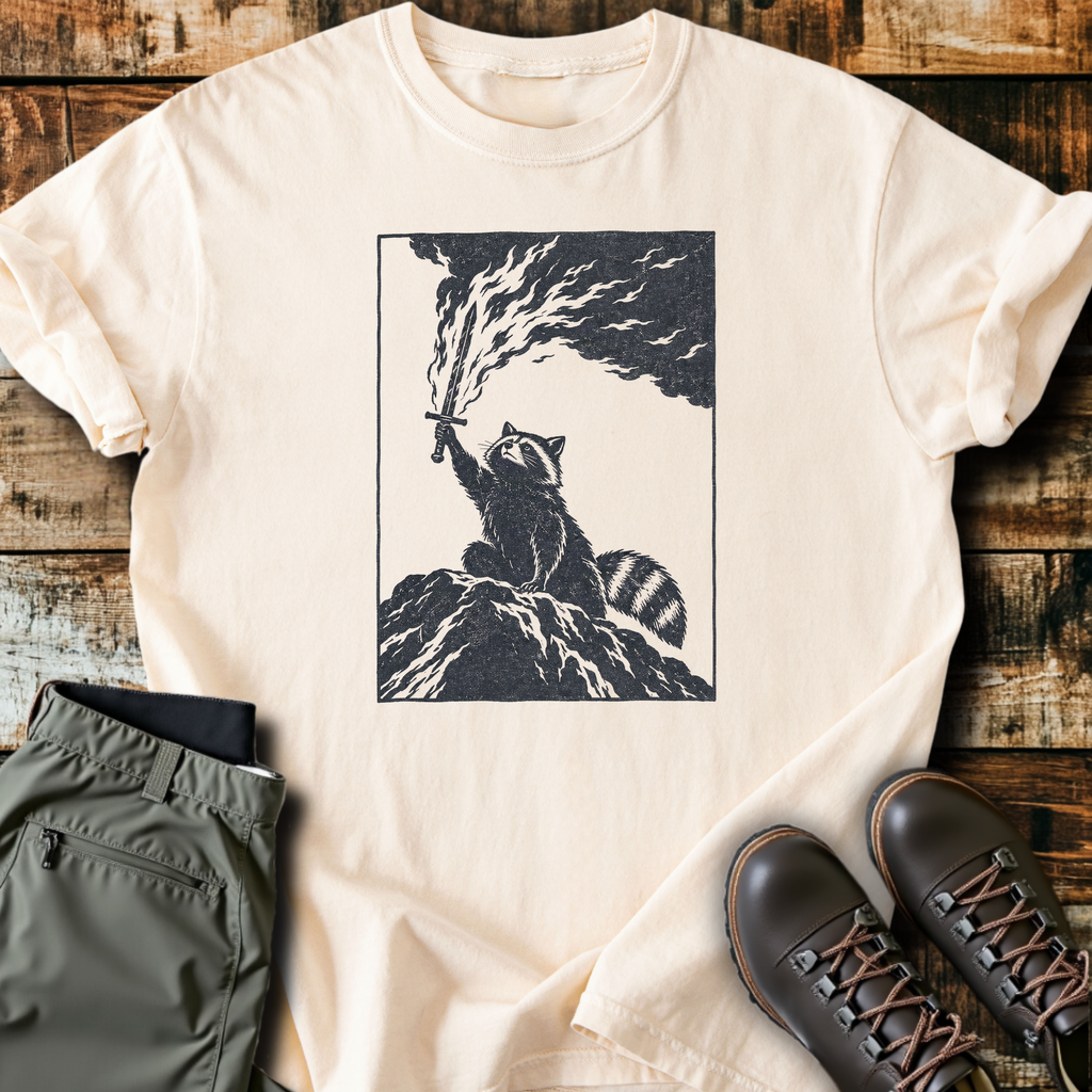 Raccoon With A Flaming Sword T-Shirt product image 4