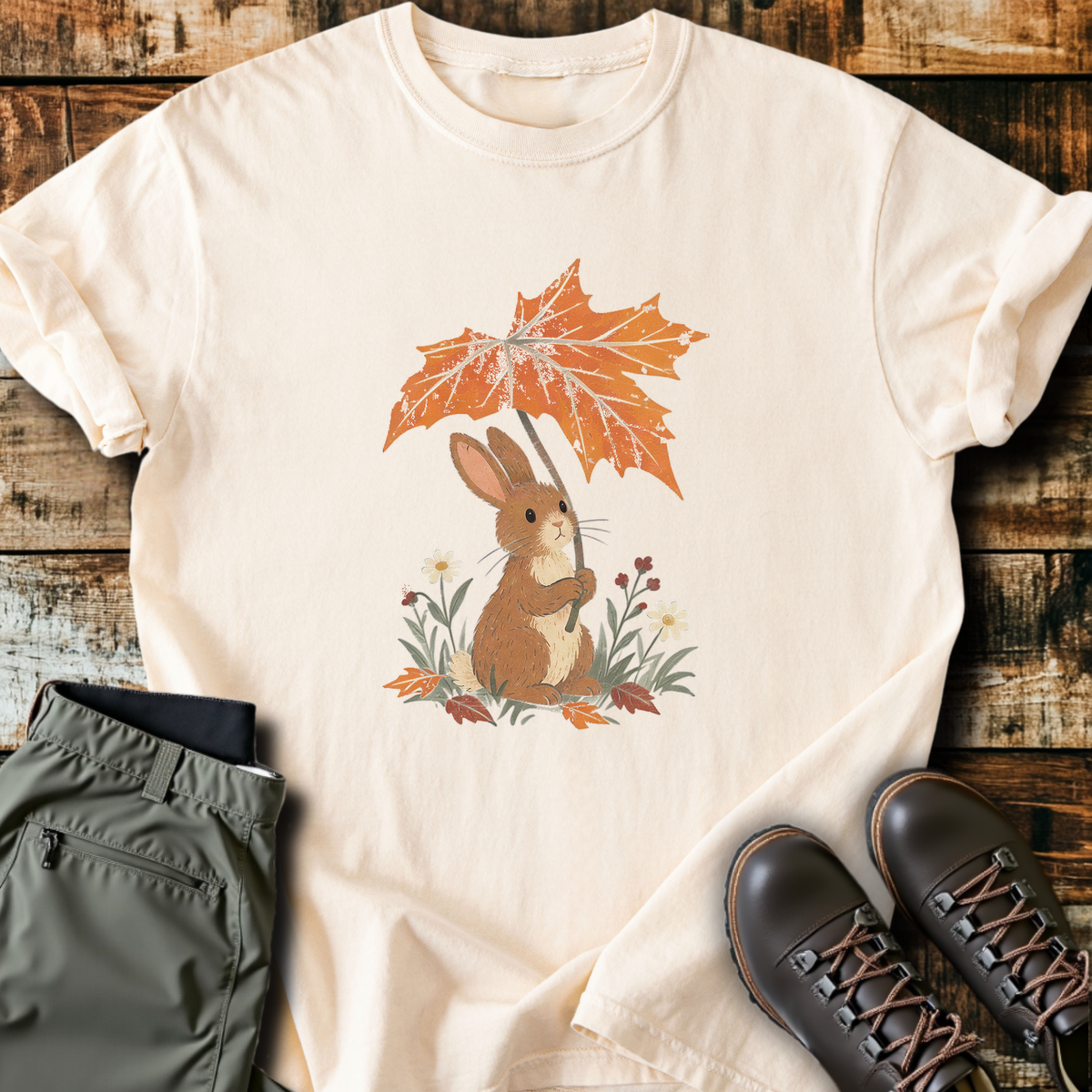 Leaf Umbrella Bunny T-Shirt product image 7