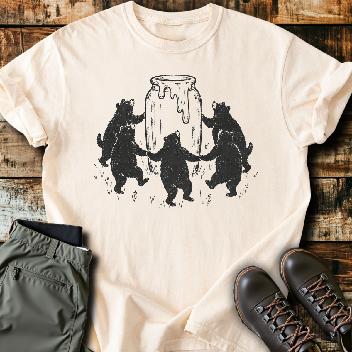 Bear Honey Pot Circle T-Shirt product image 4