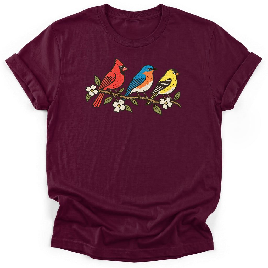 Three Songbirds On A Branch T-Shirt product image 5