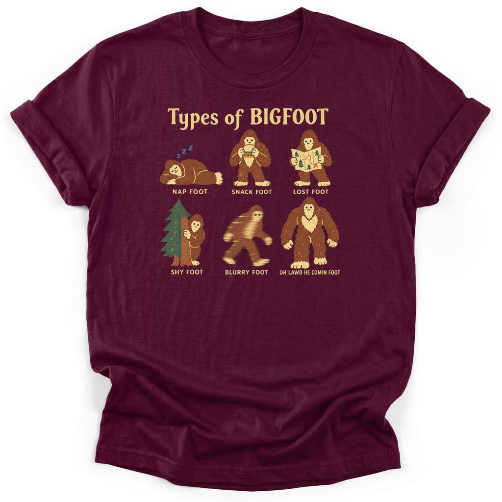 Types Of Bigfoot T-Shirt product image 1