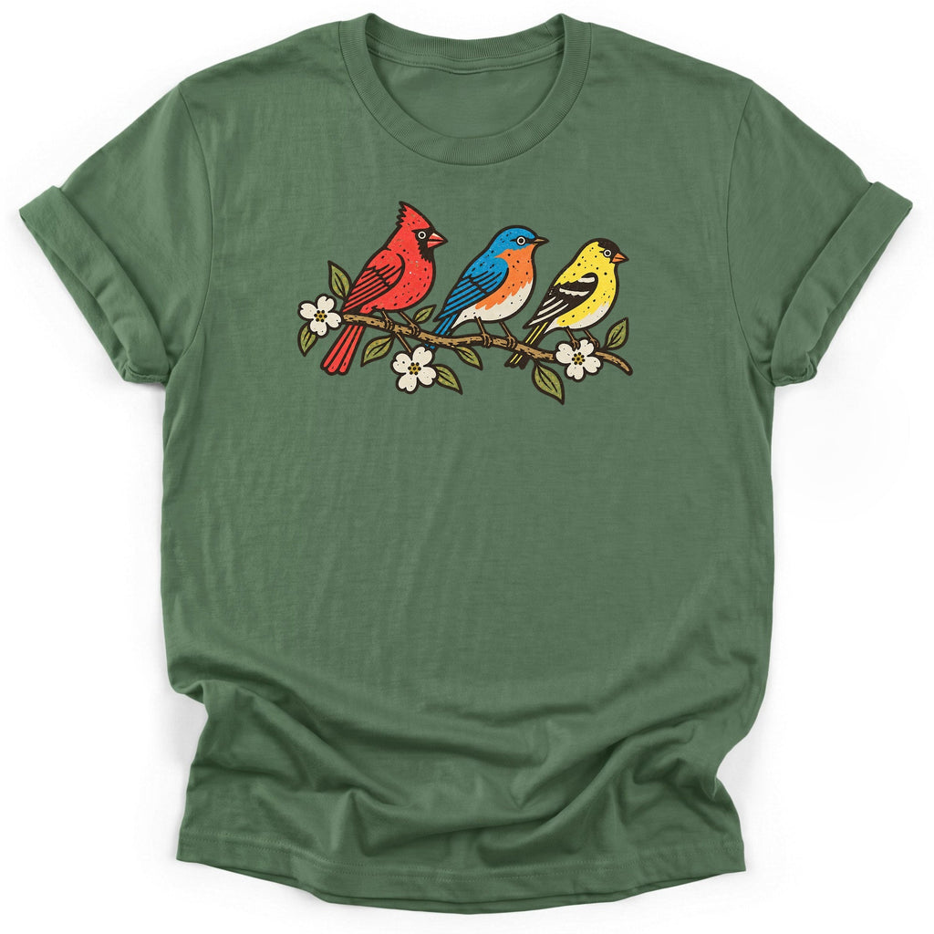 Three Songbirds On A Branch T-Shirt product image 6