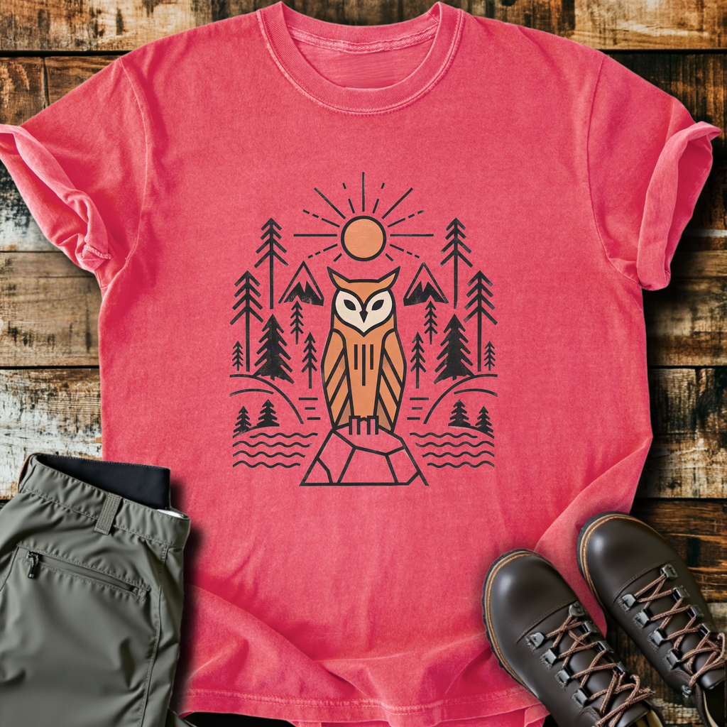Geometric Owl Sunrise T-Shirt product image 5