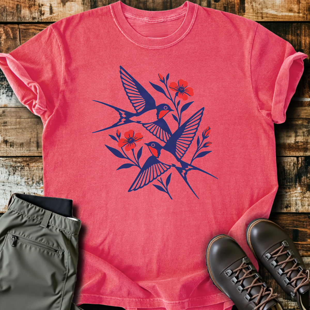Barn Swallows In Bloom T-Shirt product image 4
