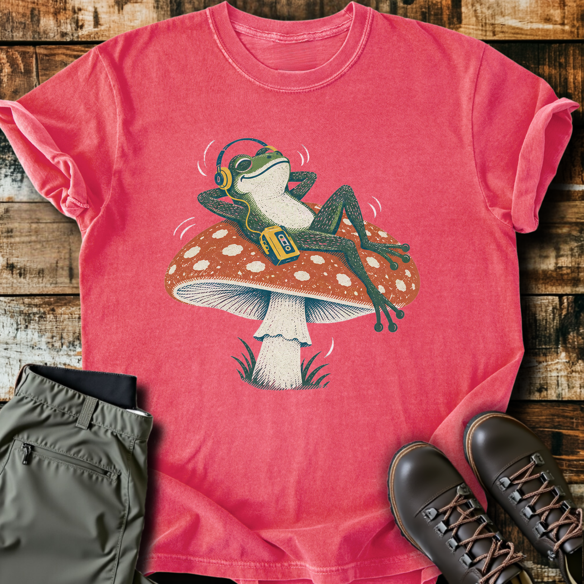 Frog Headphones Mushroom T-Shirt product image 7