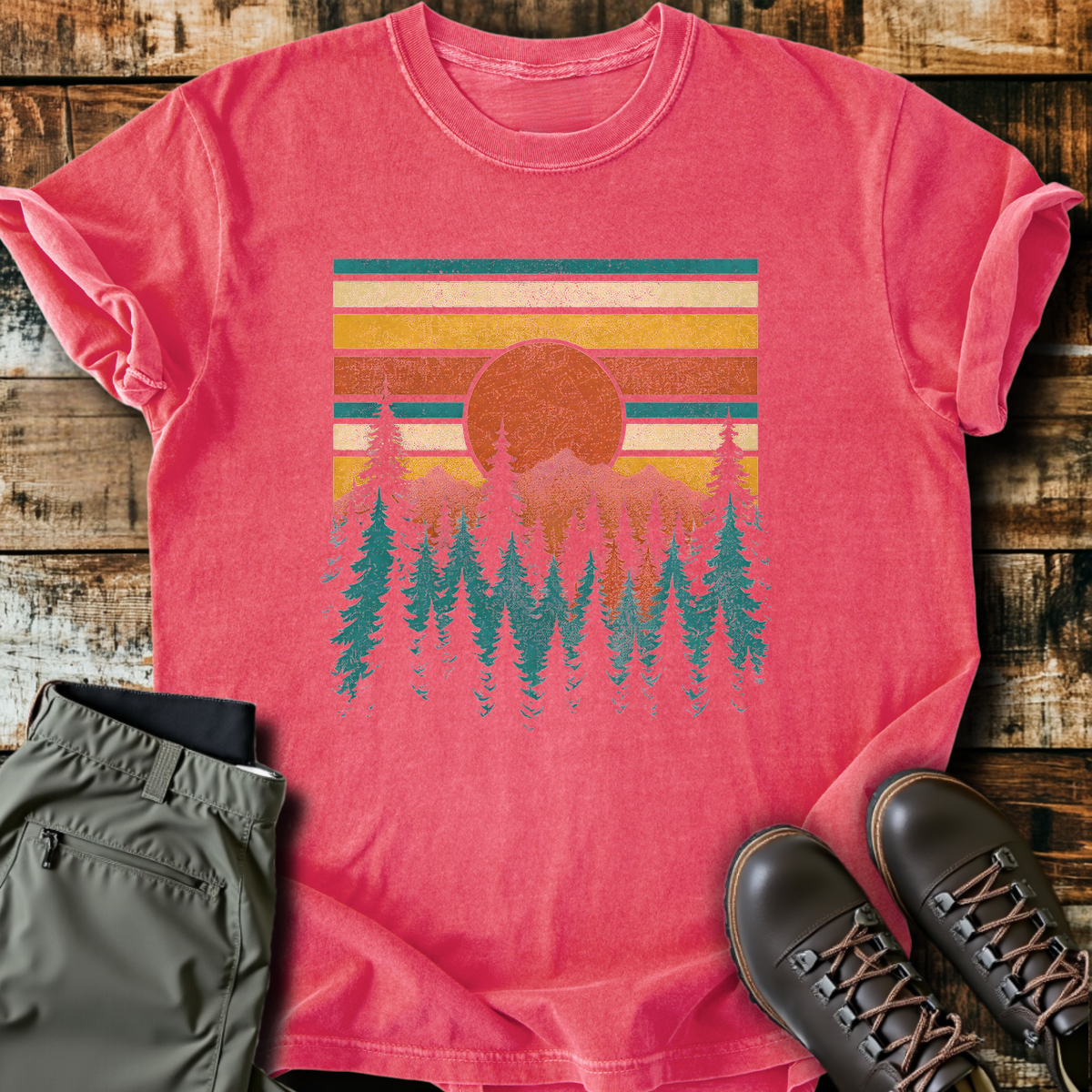 Retro Sunset Pines T-Shirt product image 8