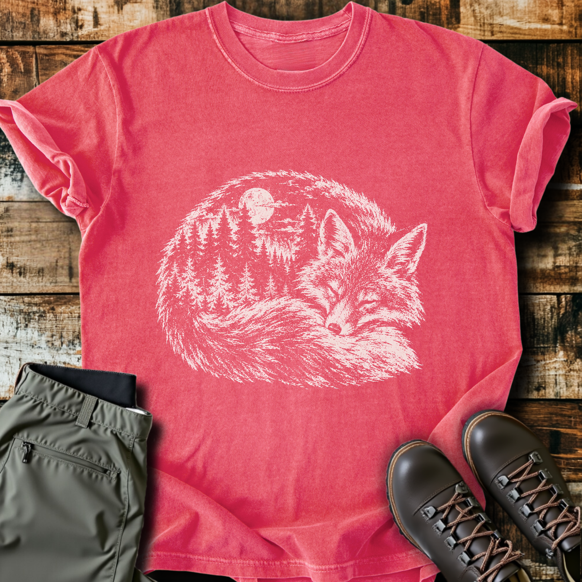 Sleeping Fox Forest T-Shirt product image 5