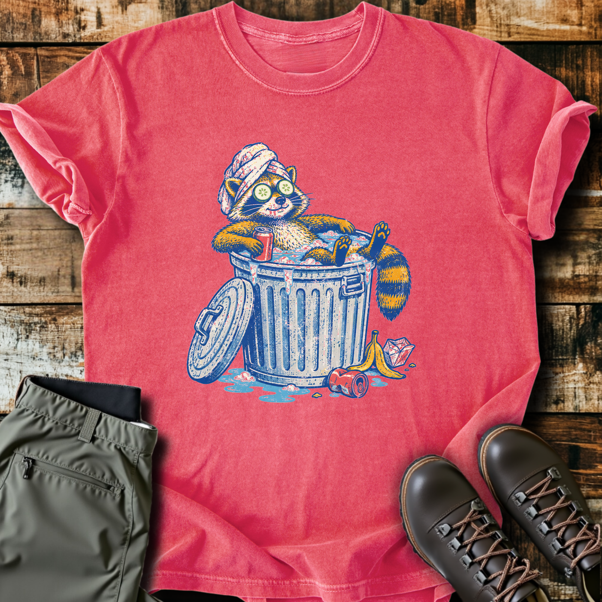 Trash Can Spa Raccoon T-Shirt product image 1