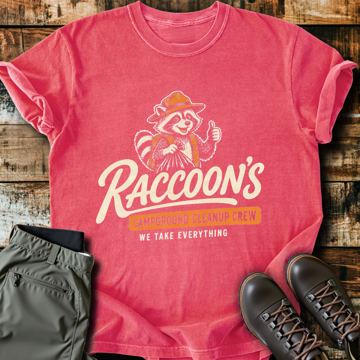 Raccoon's Campground Cleanup Crew T-Shirt product image 1