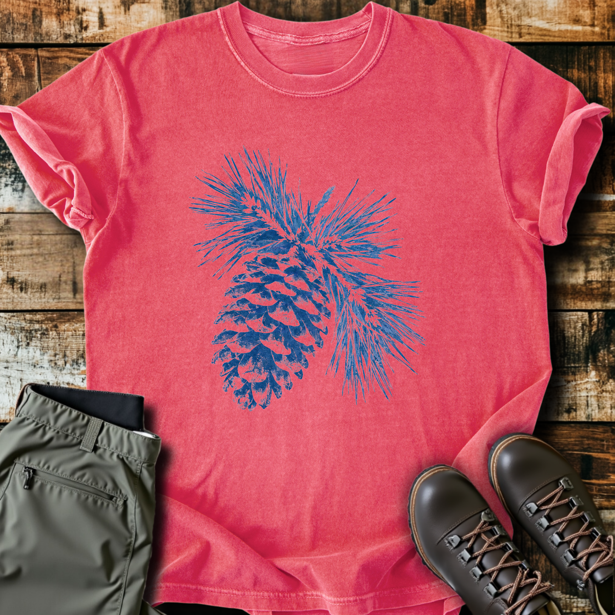 Blue Pinecone Print T-Shirt product image 6