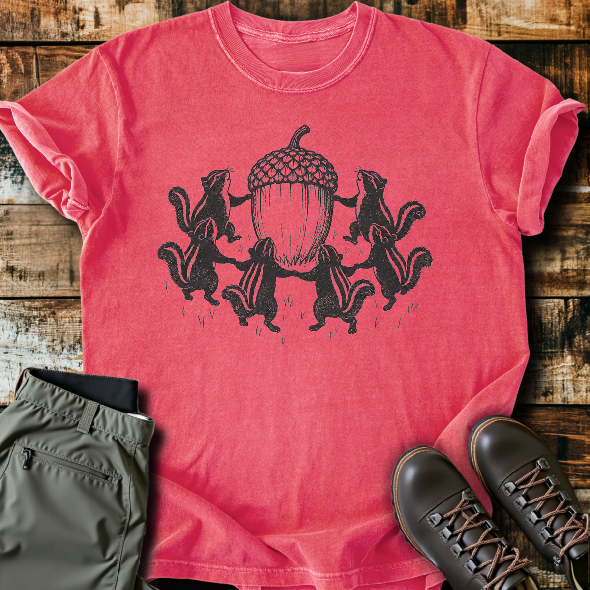 Chipmunk Acorn Circle T-Shirt product image 5