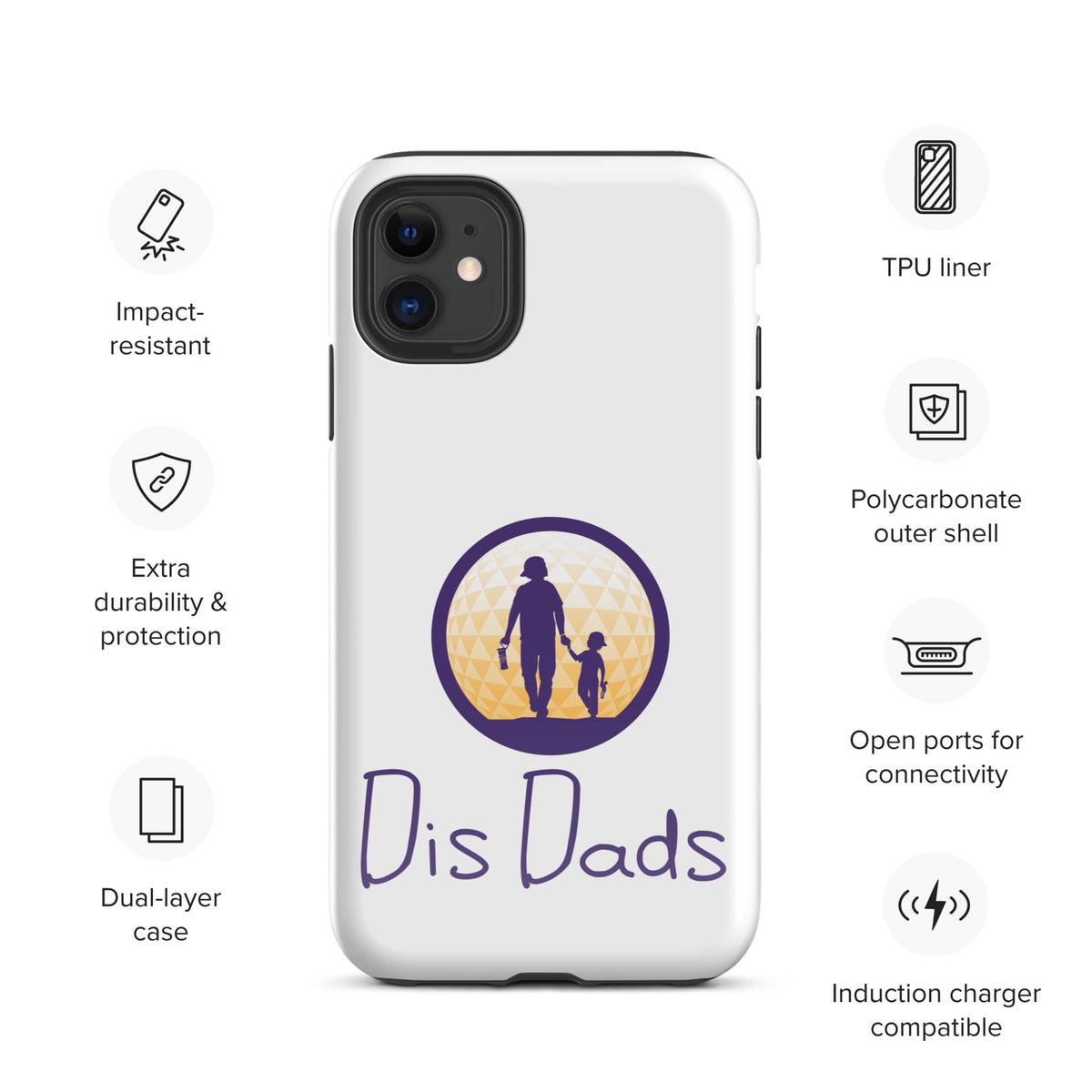Dis Dads Tough iPhone Case Dual Layer Protection