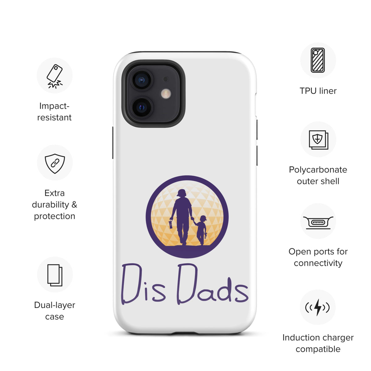 Dis Dads Tough iPhone Case Dual Layer Protection