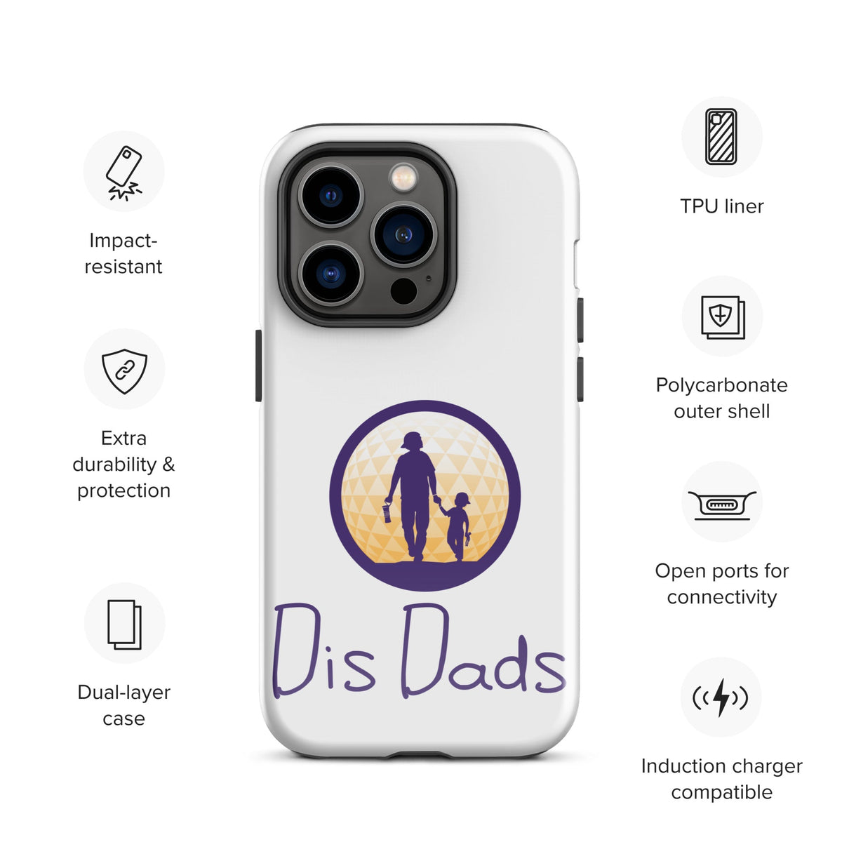 Dis Dads Tough iPhone Case Dual Layer Protection