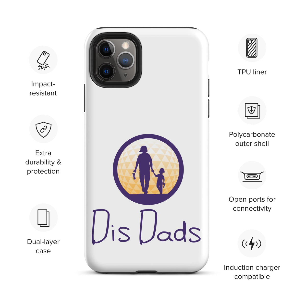 Dis Dads Tough iPhone Case Dual Layer Protection