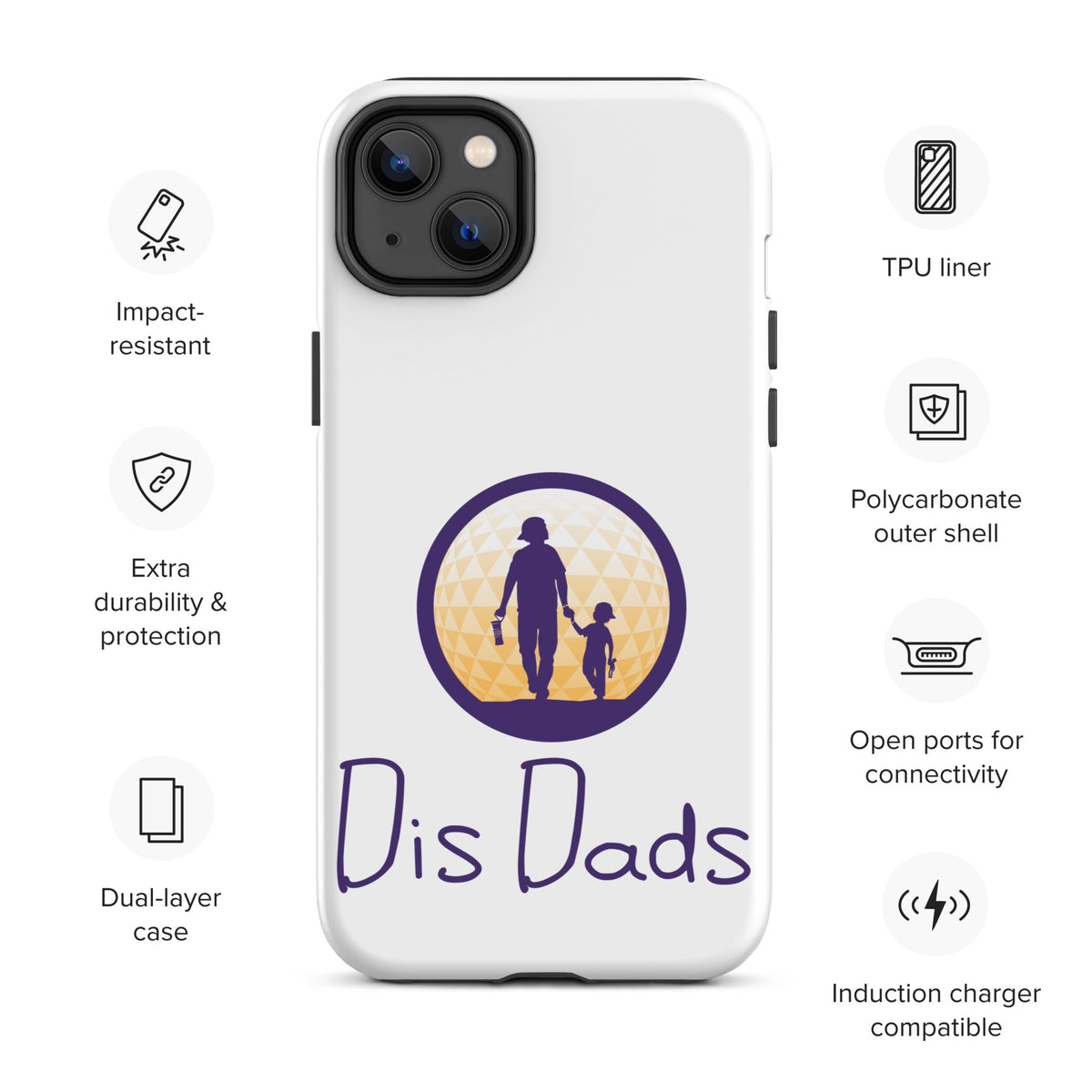Dis Dads Tough iPhone Case Dual Layer Protection