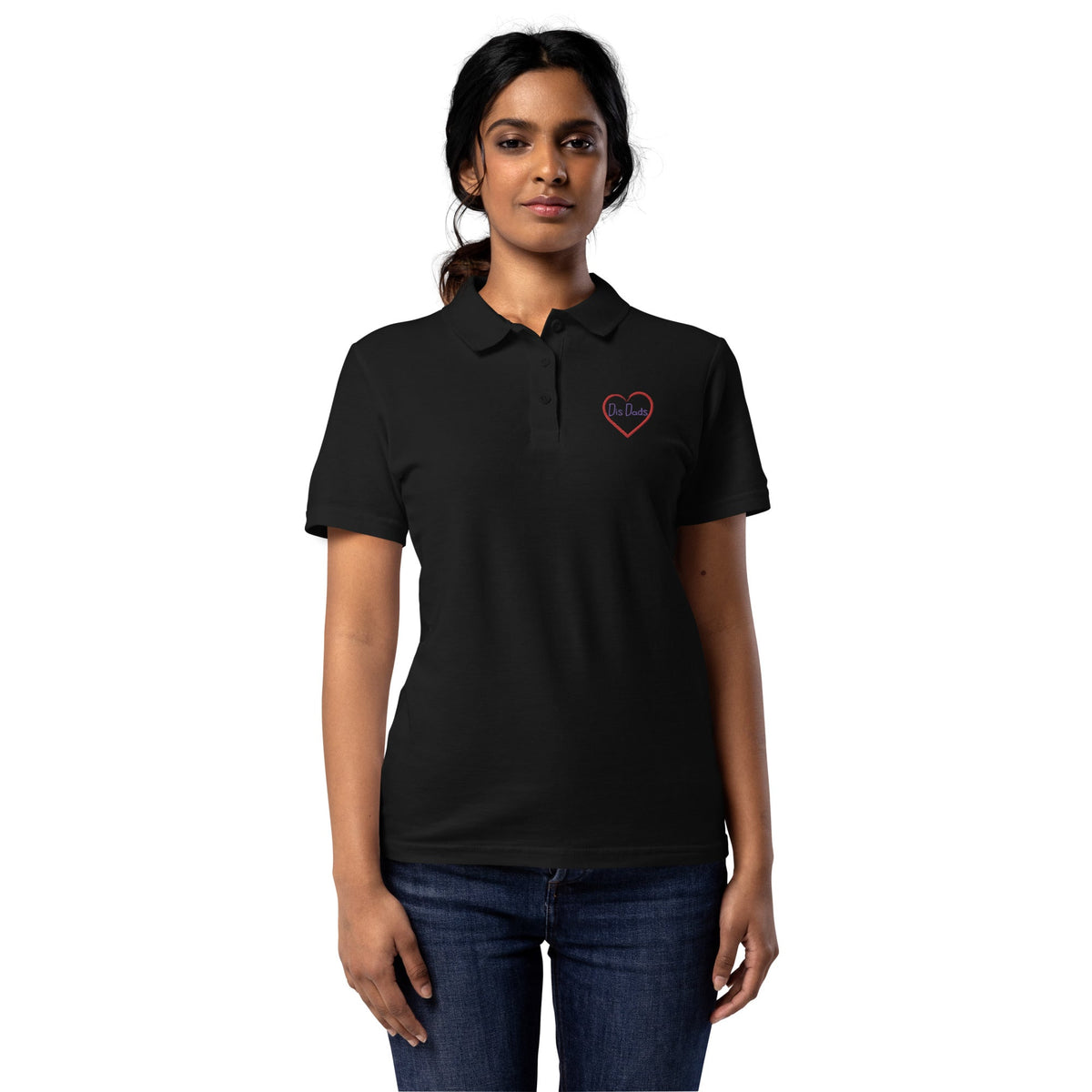 I LOVE Dis Dads Women’s Pique Polo Shirt Mom Approved