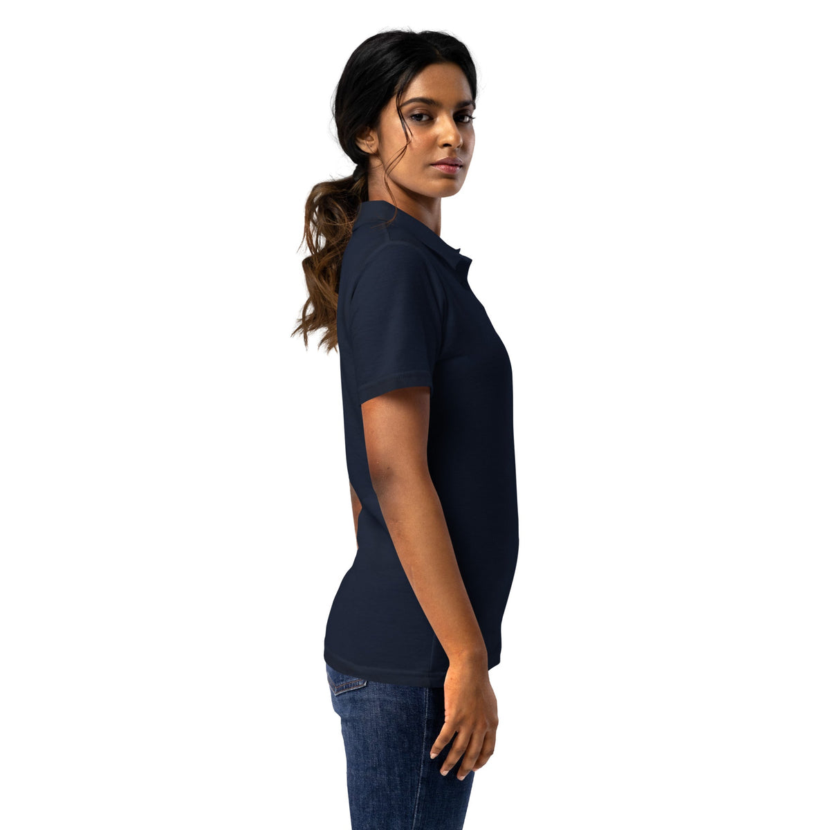 I LOVE Dis Dads Women’s Pique Polo Shirt Mom Approved