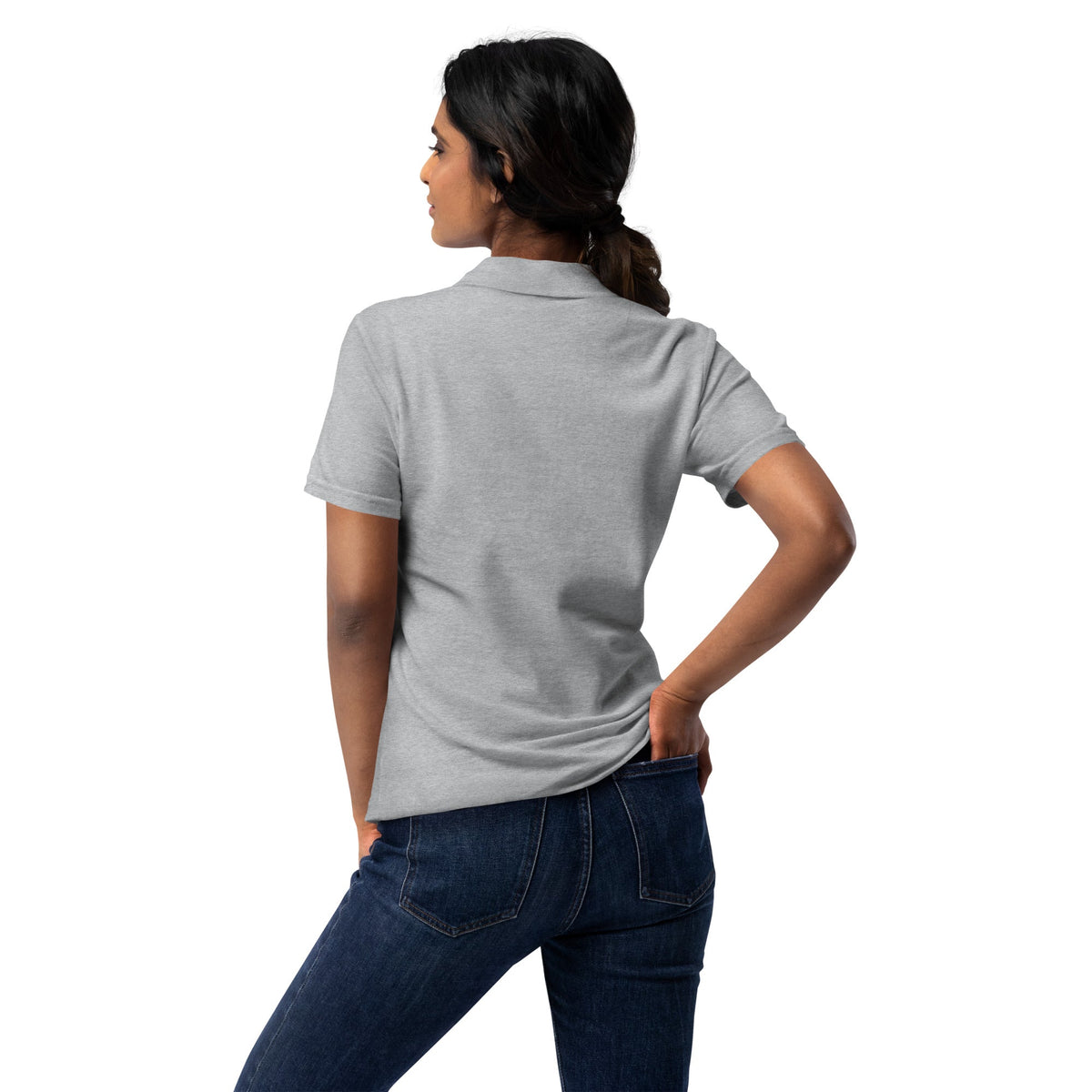 I LOVE Dis Dads Women’s Pique Polo Shirt Mom Approved